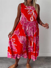 Elegant sleeveless midi dress for women