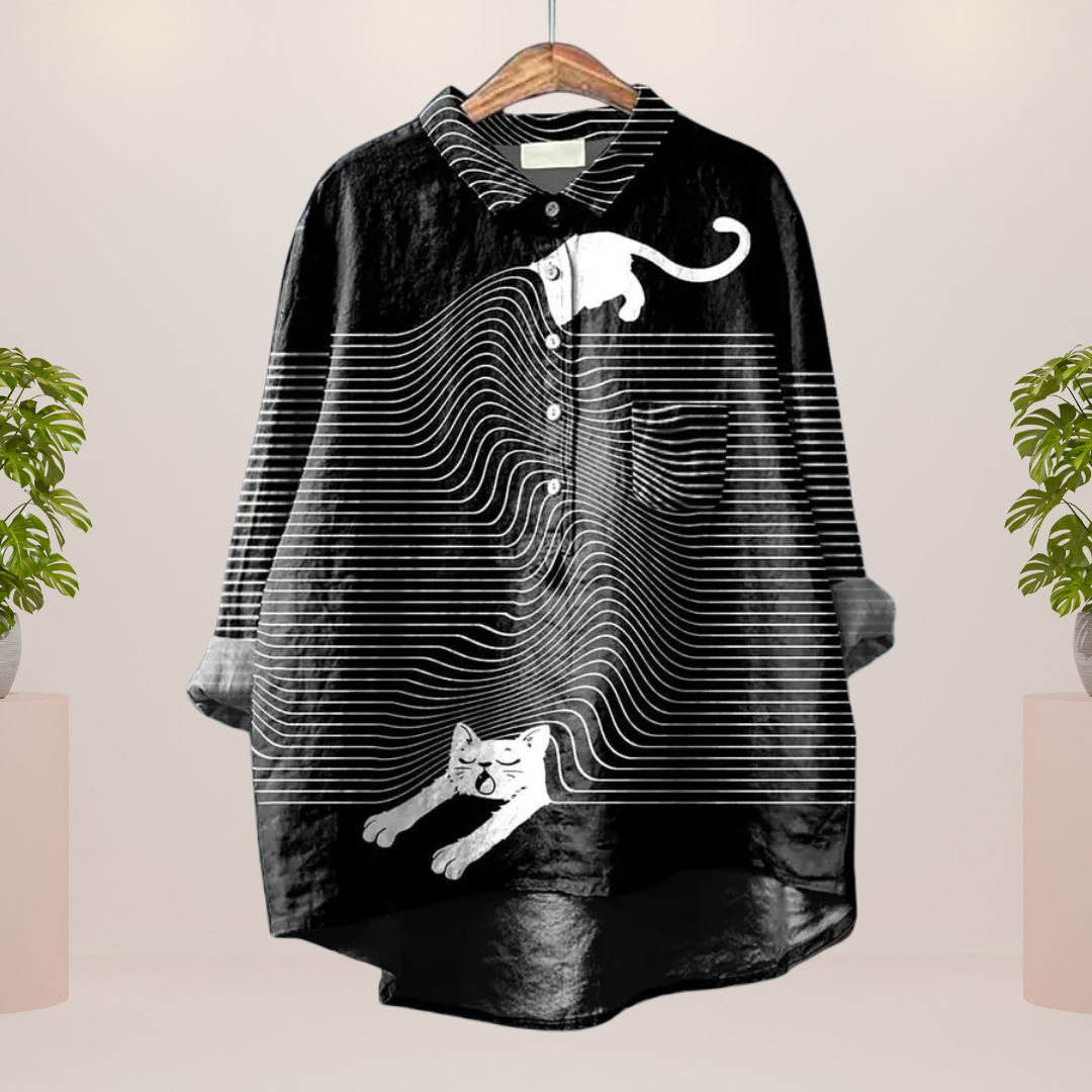 Trendy, brightly printed shirt for women