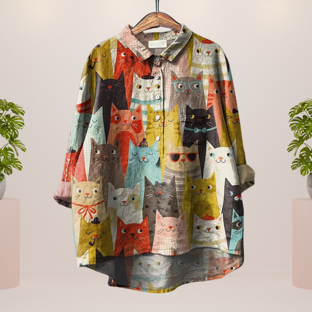 Trendy, brightly printed shirt for women