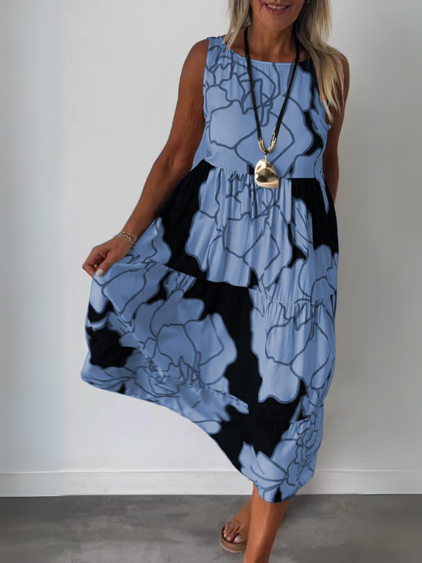Elegant sleeveless midi dress for women