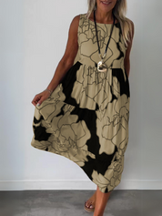 Elegant sleeveless midi dress for women