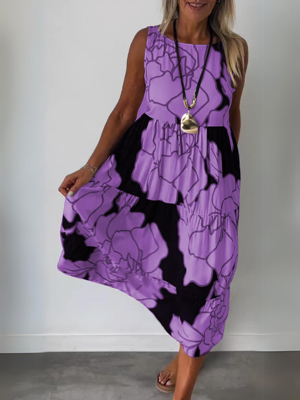 Elegant sleeveless midi dress for women