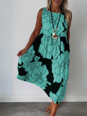 Elegant sleeveless midi dress for women