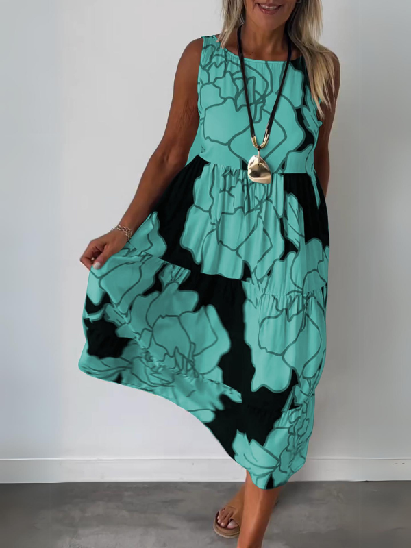 Elegant sleeveless midi dress for women