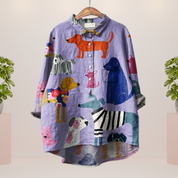 Trendy, brightly printed shirt for women