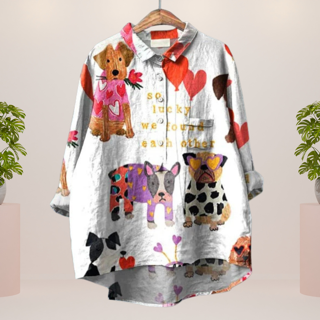 Trendy, brightly printed shirt for women