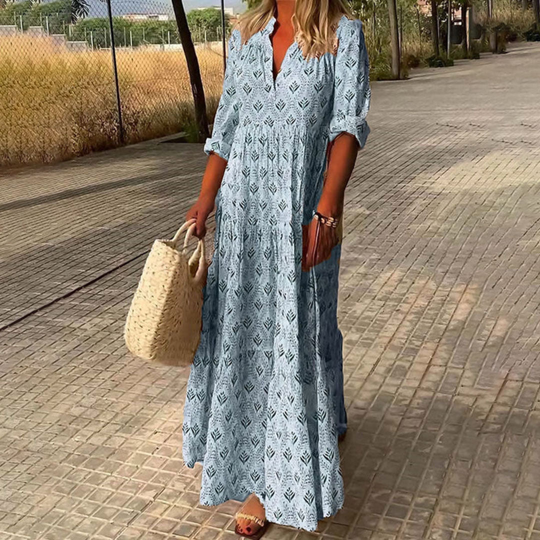 Chic boho dress with a V-neck for women