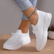 Damen-Slip-On-Strick-Walkingschuhe mit strukturierter Sohle