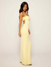 Women's maxi dress with spaghetti straps and a straight neckline