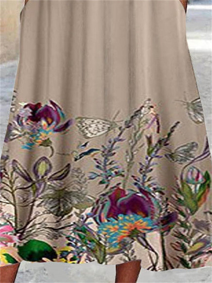 Women's Midi Dress with Square Neckline and Lace Details