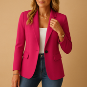 Women's blazer with lapel collar and button closure