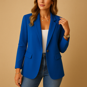 Women's blazer with lapel collar and button closure