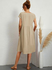 Women's V-neck dress with back zipper