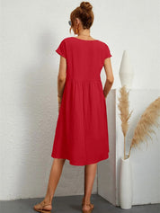Women's V-neck dress with back zipper