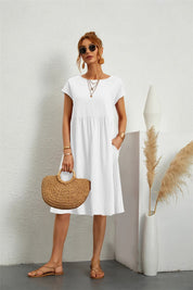 Women's V-neck dress with back zipper
