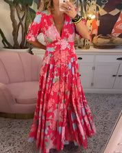 Women's V-Neck Floral Dress