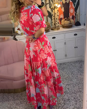 Women's V-Neck Floral Dress