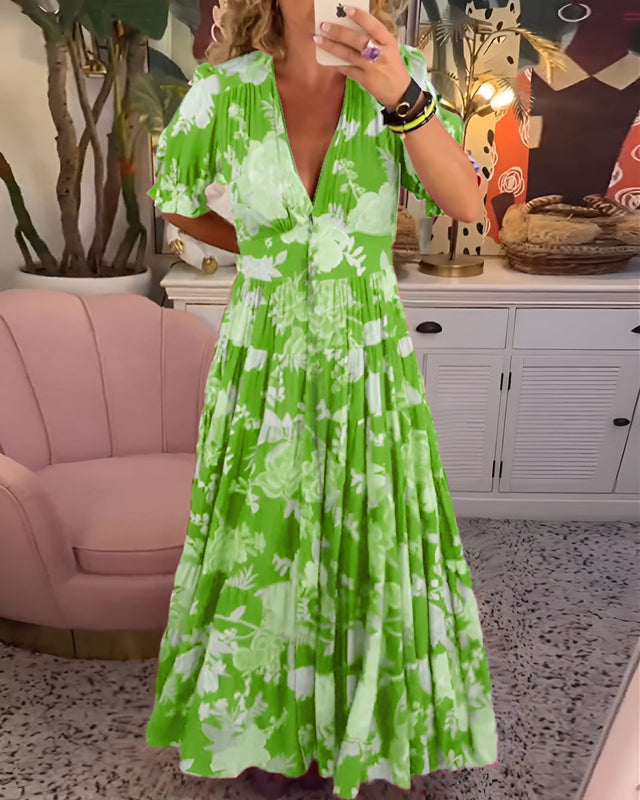 Women's V-Neck Floral Dress