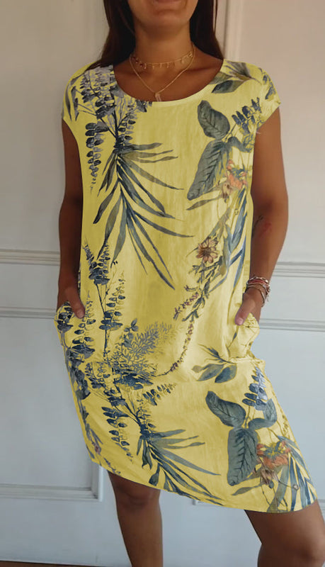 Damenkleid mit Rundhalsausschnitt und integrierter Taillenkonstruktion