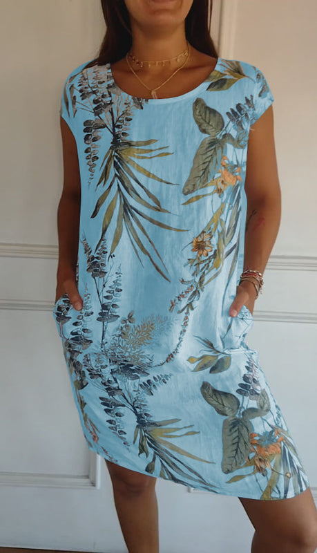 Damenkleid mit Rundhalsausschnitt und integrierter Taillenkonstruktion