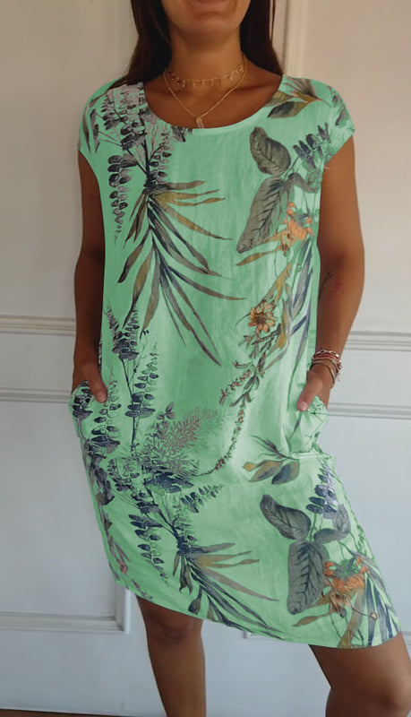 Damenkleid mit Rundhalsausschnitt und integrierter Taillenkonstruktion