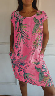 Damenkleid mit Rundhalsausschnitt und integrierter Taillenkonstruktion