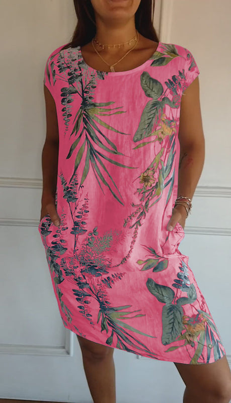 Damenkleid mit Rundhalsausschnitt und integrierter Taillenkonstruktion