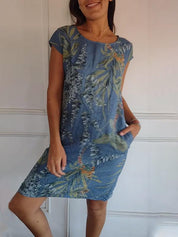 Damenkleid mit Rundhalsausschnitt und integrierter Taillenkonstruktion