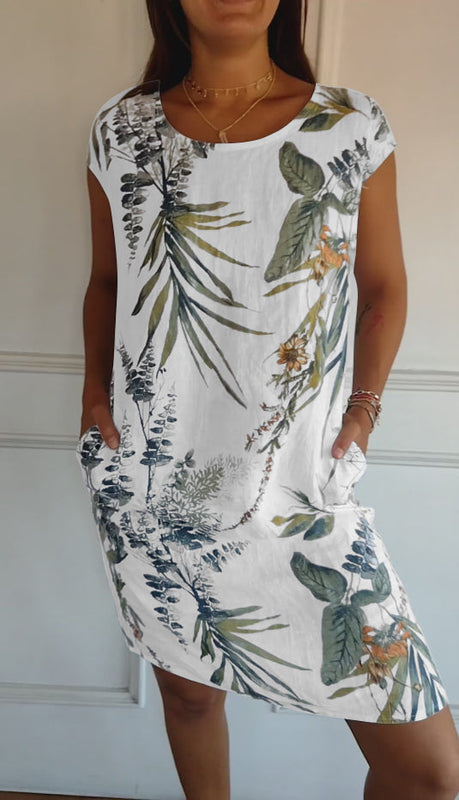 Damenkleid mit Rundhalsausschnitt und integrierter Taillenkonstruktion