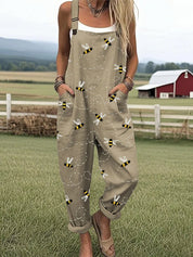 Women's Patterned Wide Leg Jumpsuit