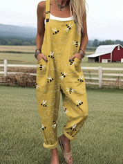 Women's Patterned Wide Leg Jumpsuit