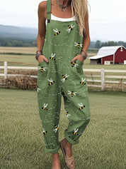 Women's Patterned Wide Leg Jumpsuit