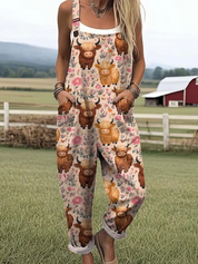 Women's Patterned Wide Leg Jumpsuit