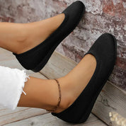 Flache Damen Slipper mit rutschfester Sohle und runder Zehe