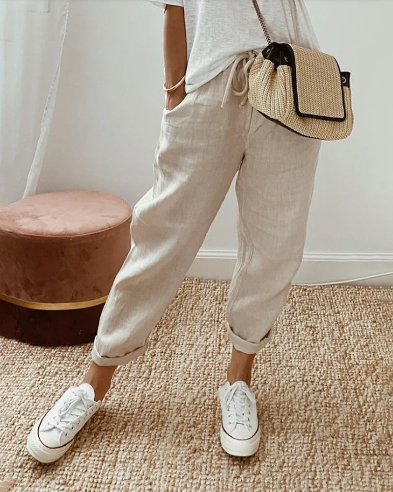 Women's Leisure Trousers with Side Pockets