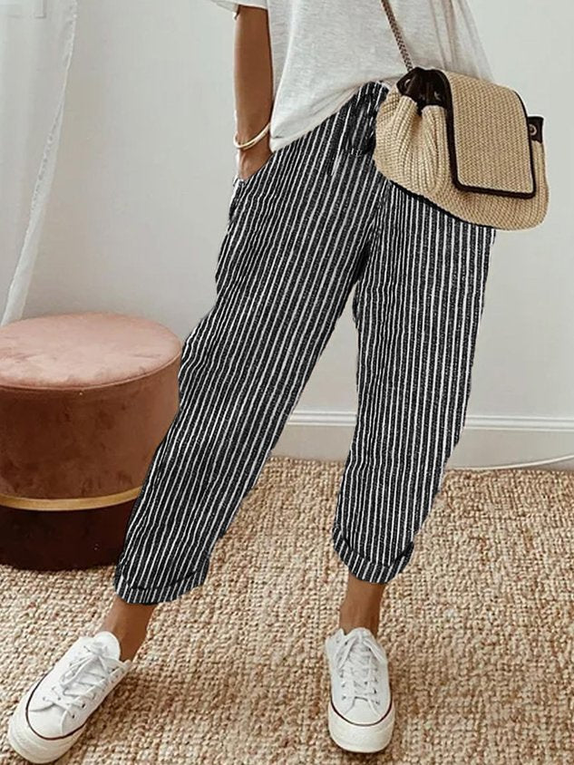 Women's Leisure Trousers with Side Pockets