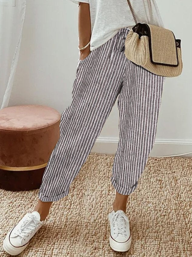 Women's Leisure Trousers with Side Pockets