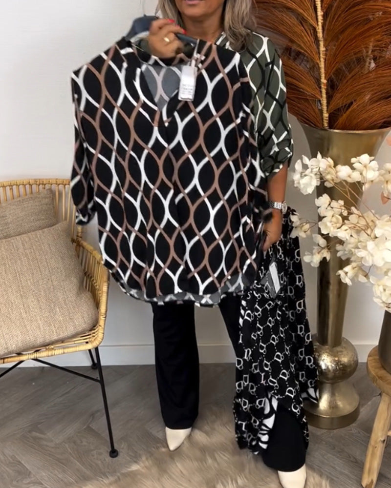 Women's Casual Blouse with V-Neck and Sleeves
