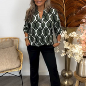 Women's Casual Blouse with V-Neck and Sleeves