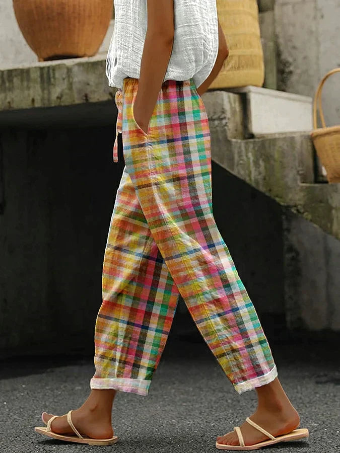 Women's Casual Trousers with Drawstring Tie
