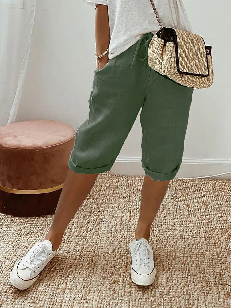 Women's Casual Trousers with Elastic Waistband