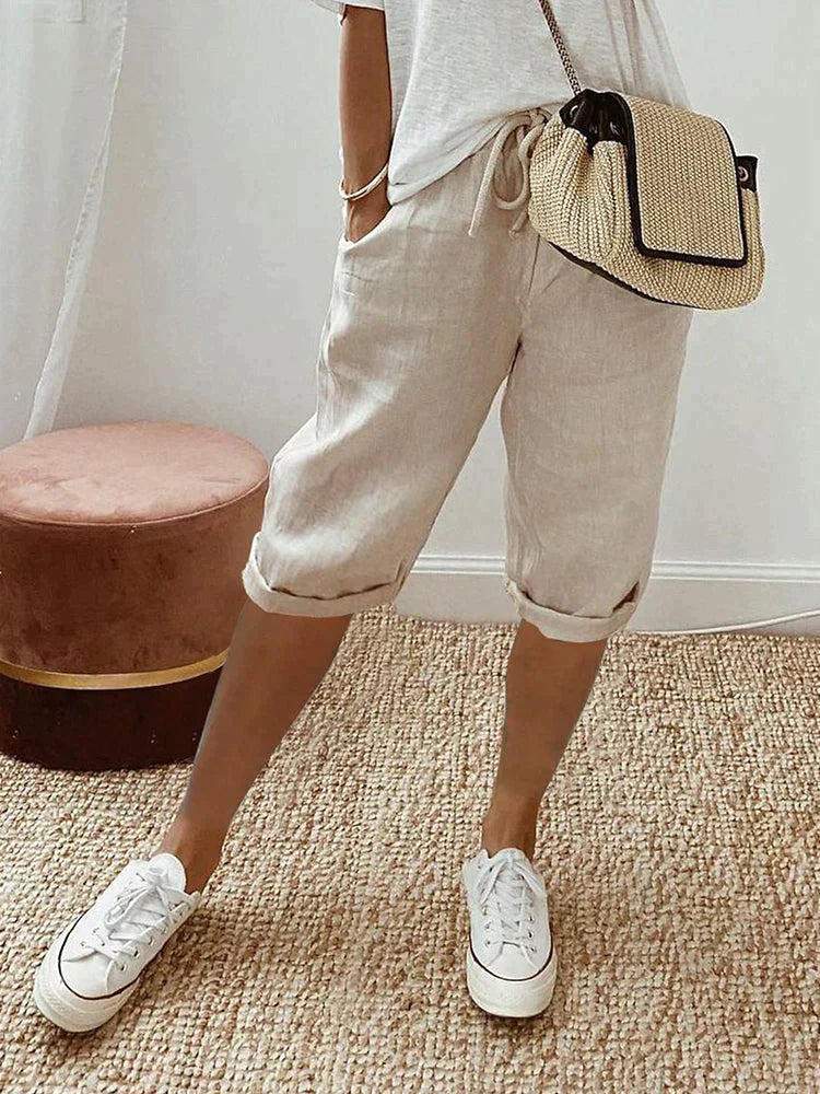 Women's Casual Trousers with Elastic Waistband