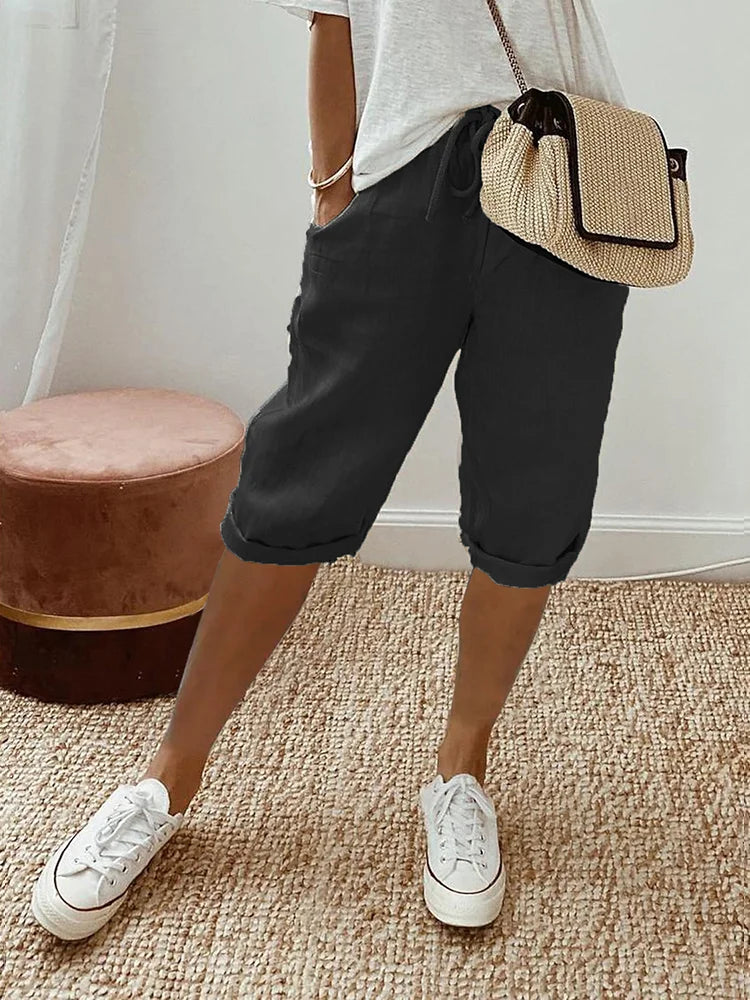 Women's Casual Trousers with Elastic Waistband