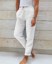 Women's Casual Outfit with Sleeveless Top and Drawstring Waistband