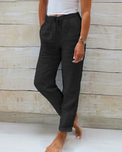 Women's Casual Outfit with Sleeveless Top and Drawstring Waistband