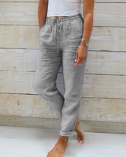 Women's Casual Outfit with Sleeveless Top and Drawstring Waistband