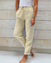 Women's Casual Outfit with Sleeveless Top and Drawstring Waistband