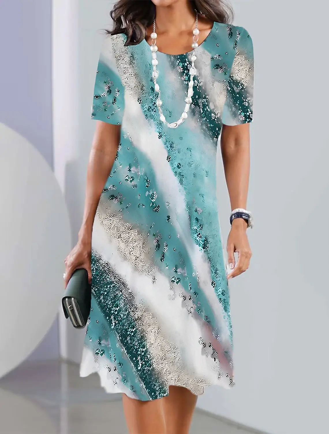 Women's Floral Short-SSleeved Casual Dress