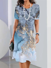 Women's Floral Short-SSleeved Casual Dress