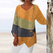 Women's Casual V-Neck Long Sleeve Dress